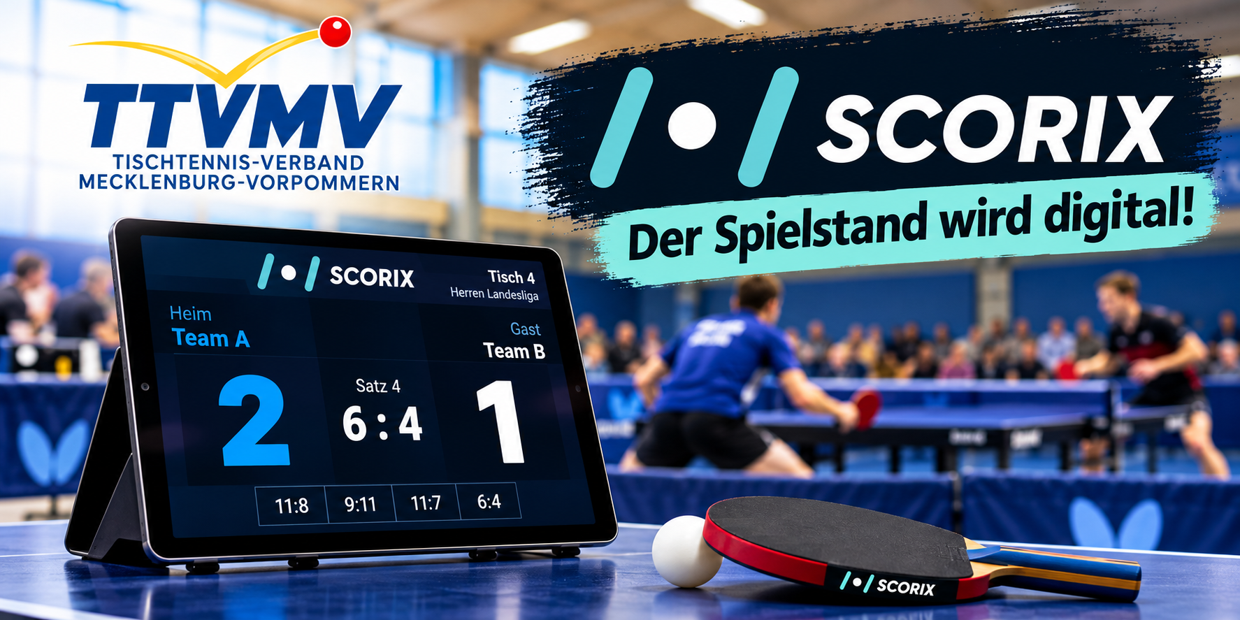 SCORIX beim TTVMV: Der Spielstand wird digital!